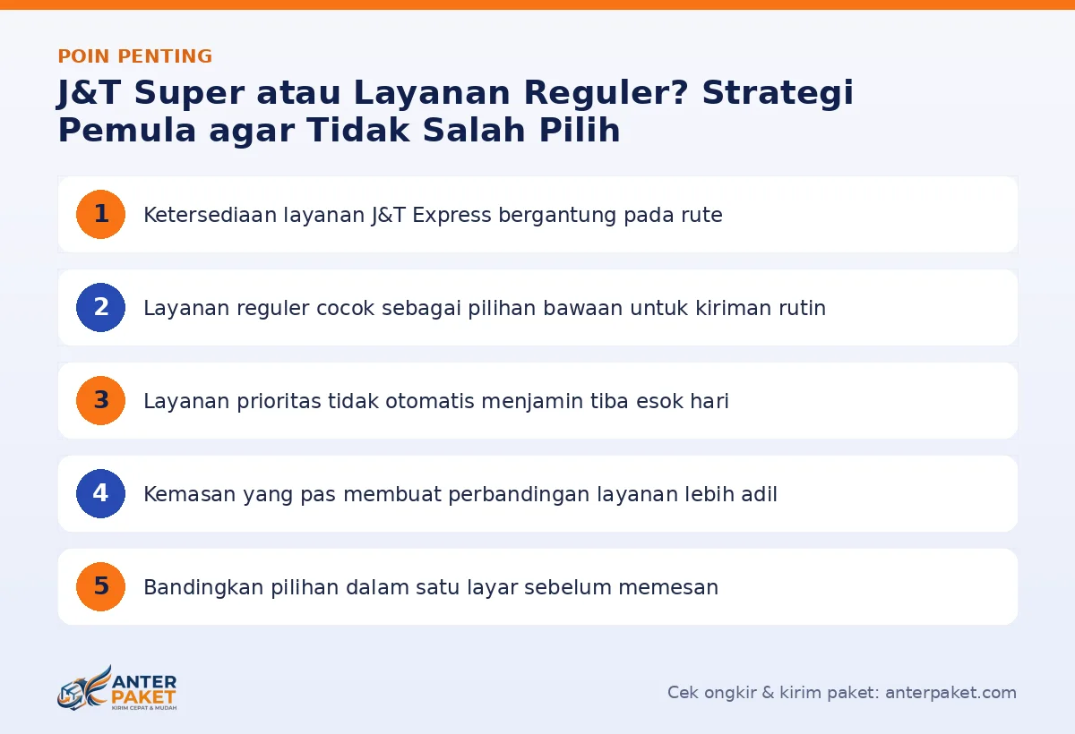 Infografis poin penting J&T Super - Anter Paket