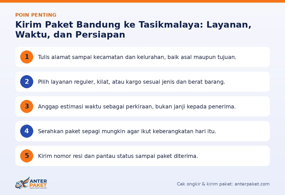 Poin penting: Kirim Paket Bandung ke Tasikmalaya: Layanan, Waktu, dan Persiapan