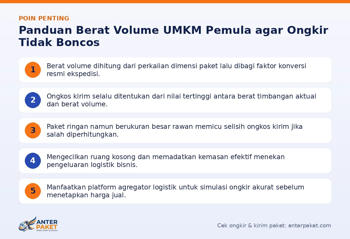 Poin penting: Panduan Berat Volume UMKM Pemula agar Ongkir Tidak Boncos