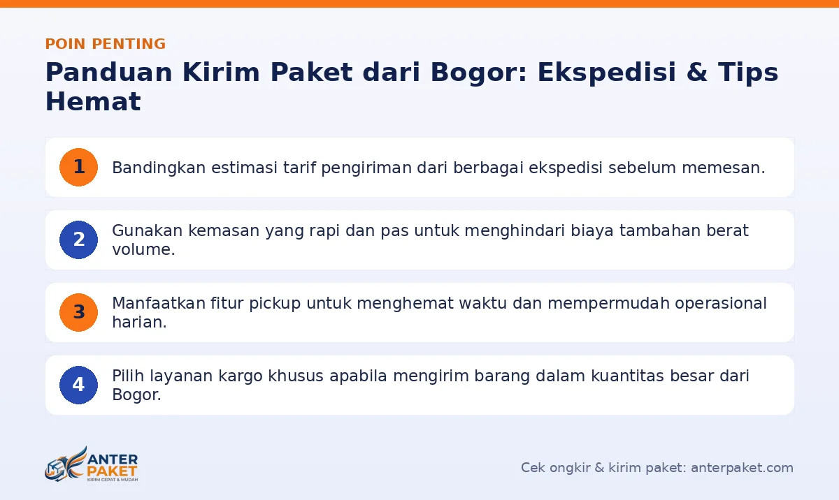 Poin penting: Panduan Kirim Paket dari Bogor: Ekspedisi & Tips Hemat