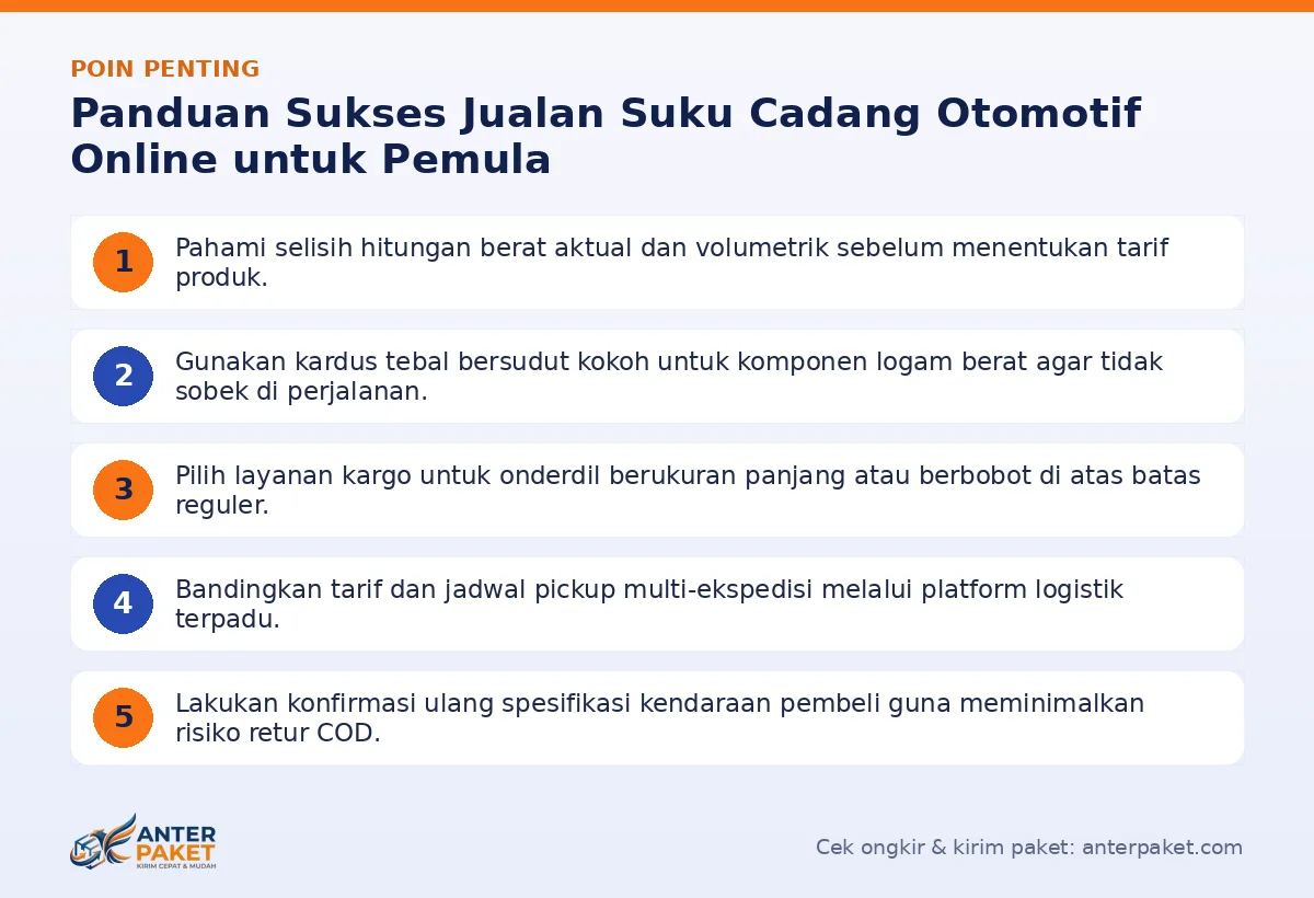 Poin penting: Panduan Sukses Jualan Suku Cadang Otomotif Online untuk Pemula