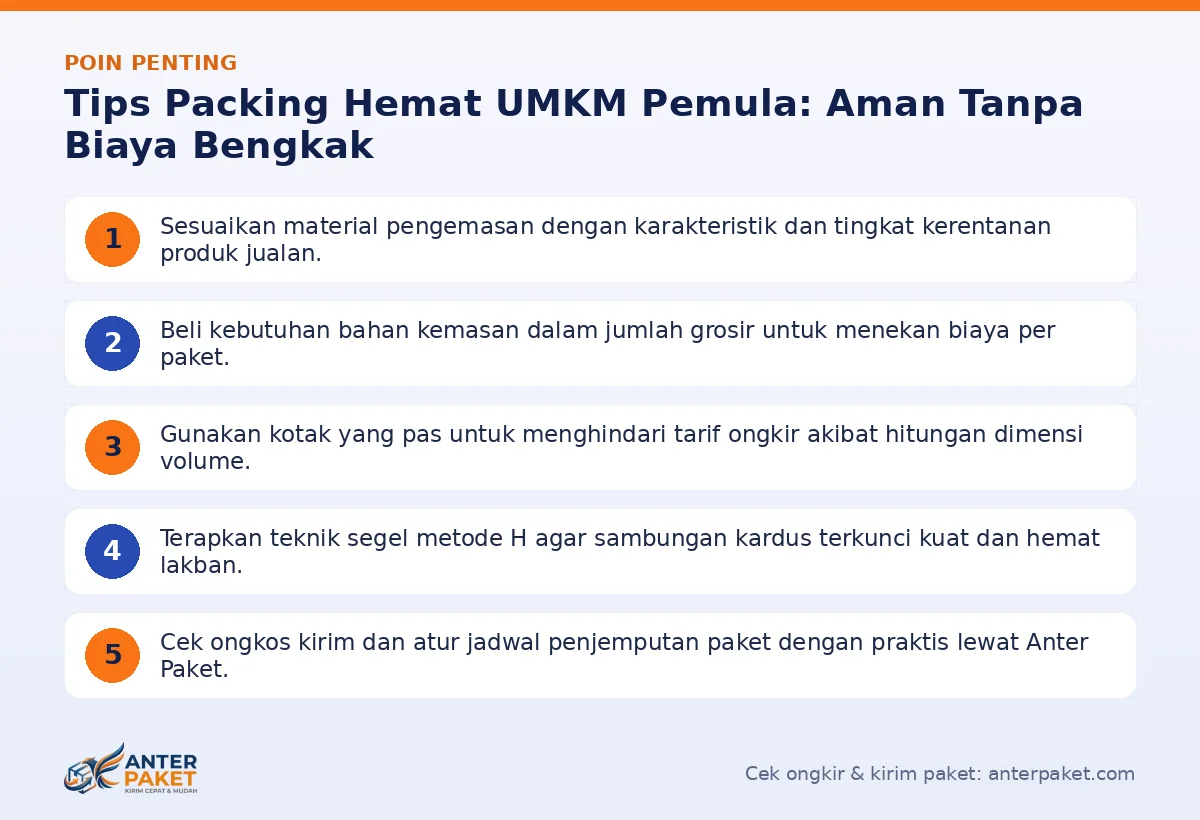 Poin penting: Tips Packing Hemat UMKM Pemula: Aman Tanpa Biaya Bengkak