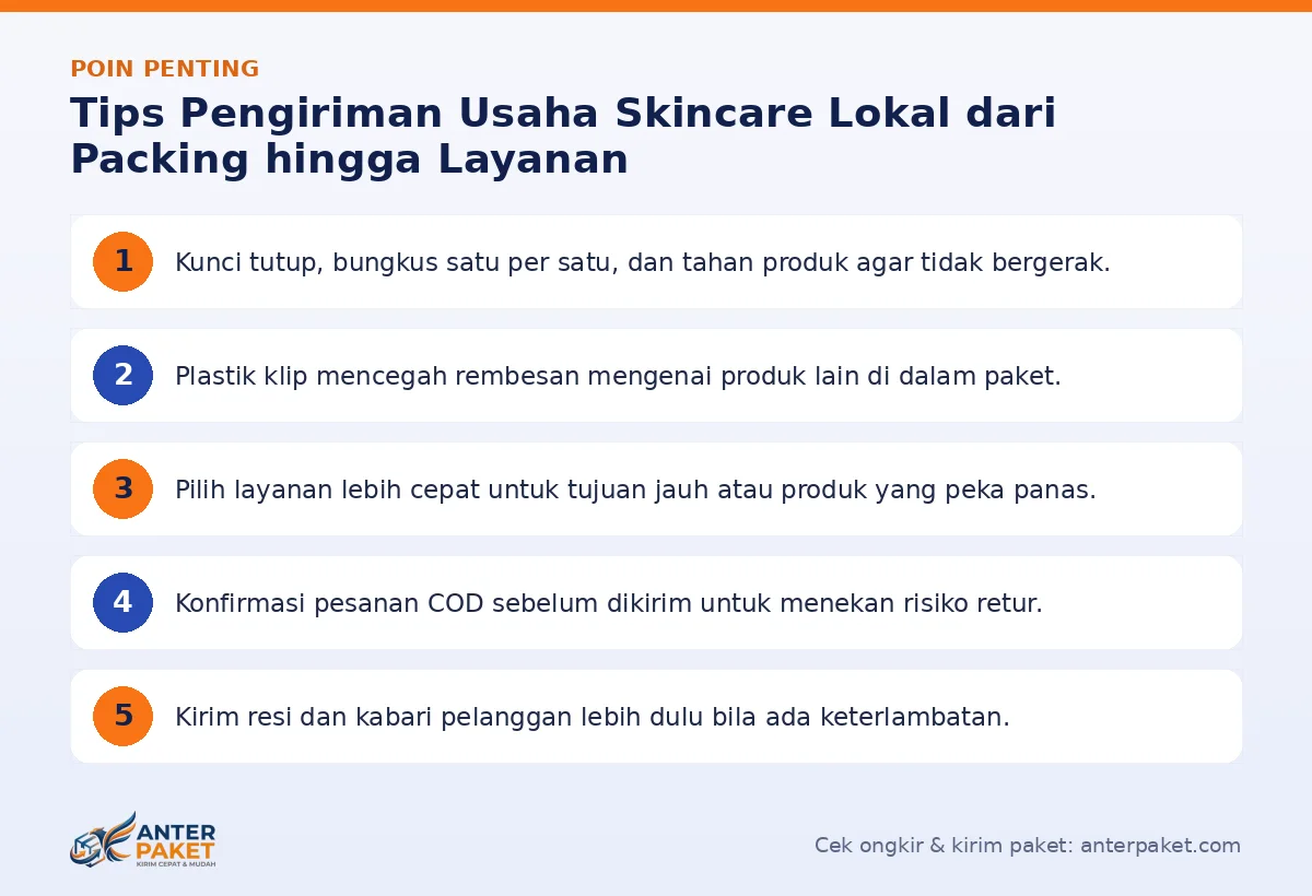 Poin penting: Tips Pengiriman Usaha Skincare Lokal dari Packing hingga Layanan